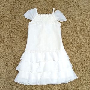 Biscotti Dress, girls size 6. A beautiful light cream chiffon dress EUC